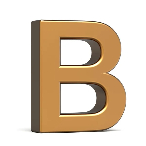 3d glossy gold letter B — Stock Photo, Image