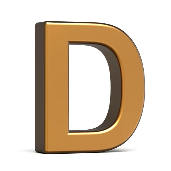 3D-glanzende gouden letter D — Stockfoto