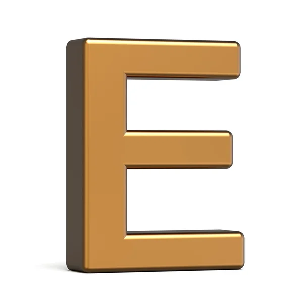 3D-glanzende gouden letter E — Stockfoto