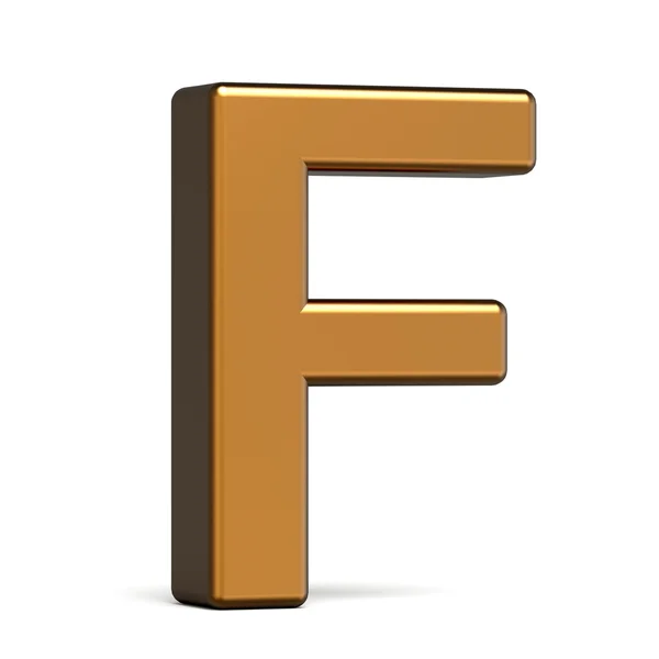 3d glossy gold letter F — Stock Photo, Image