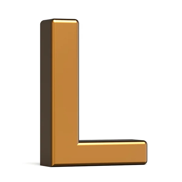 3D-glanzende gouden letter L — Stockfoto