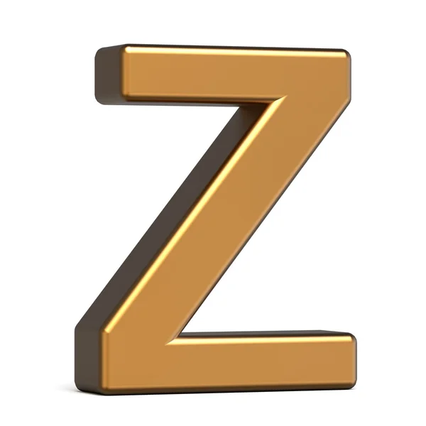 3d glossy gold letter Z — Stock Photo, Image