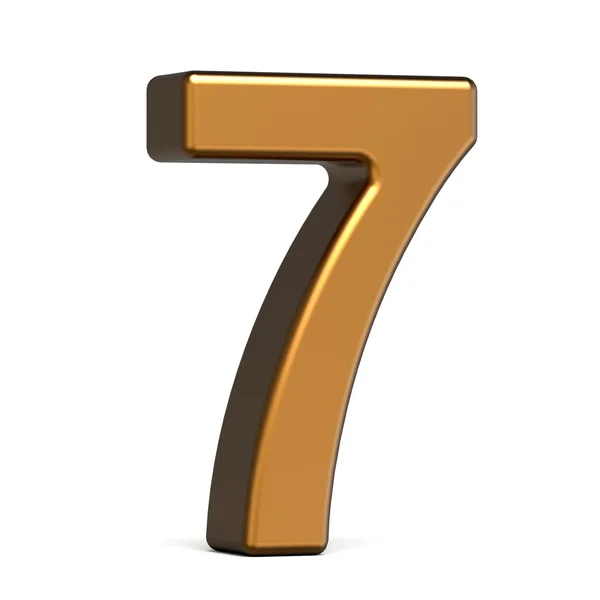 3d brilhante número de ouro 7 — Fotografia de Stock