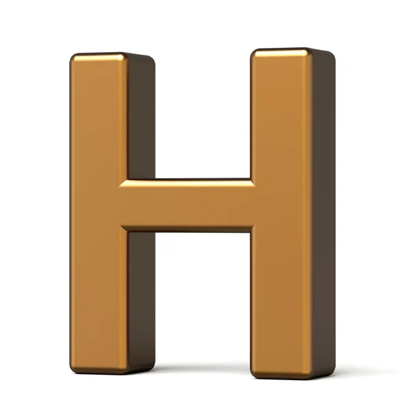 3D-glanzende gouden letter H — Stockfoto