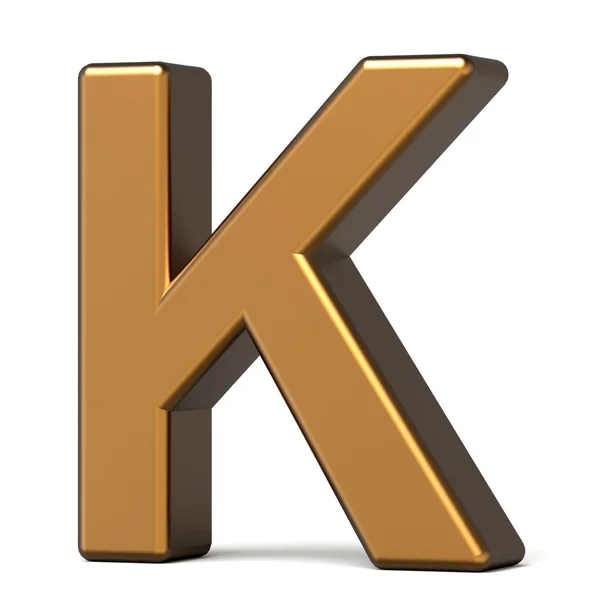 3d glossy gold letter K — Stock Photo, Image