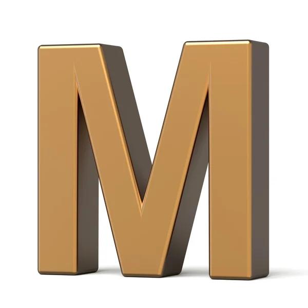 3d literă de aur lucioasă M — Fotografie, imagine de stoc