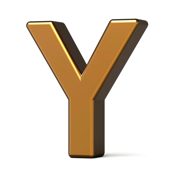 3d glossy gold letter Y — Stock Photo, Image