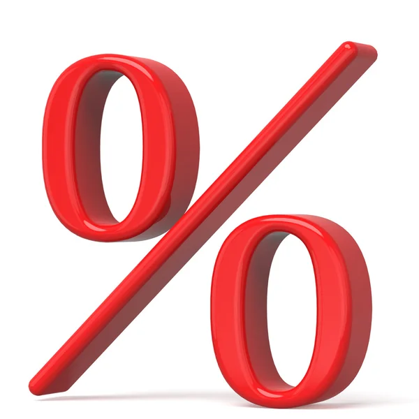 3D röd procenttecken — Stockfoto