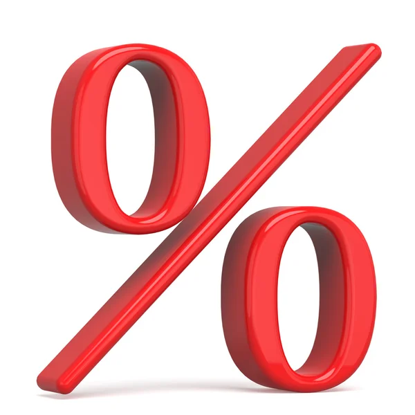 3d red percent sign — Stock Photo, Image