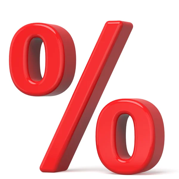 3d red percent sign — Stock Photo, Image