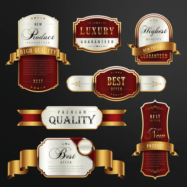 Premium kwaliteit gouden etiketten ontwerp — Stockvector