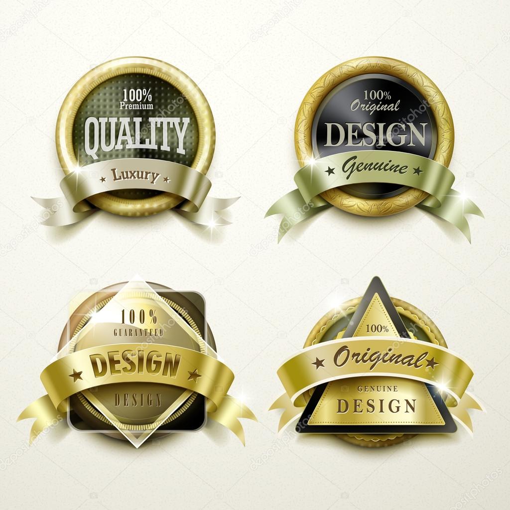 elegant golden labels design
