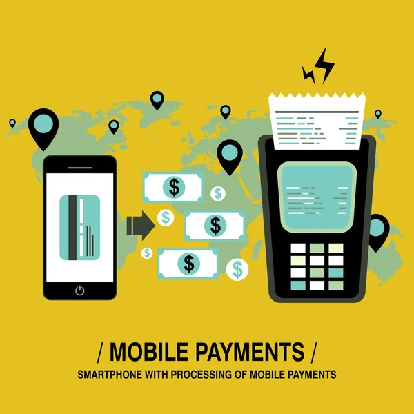 Concept de paiements mobiles — Image vectorielle