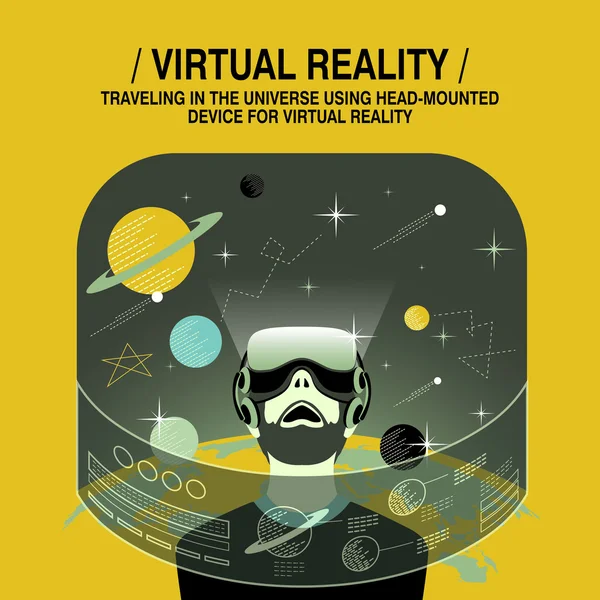 Virtuele realiteit ervaring — Stockvector