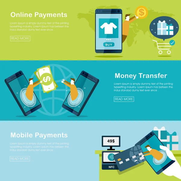 Concept de paiements mobiles — Image vectorielle