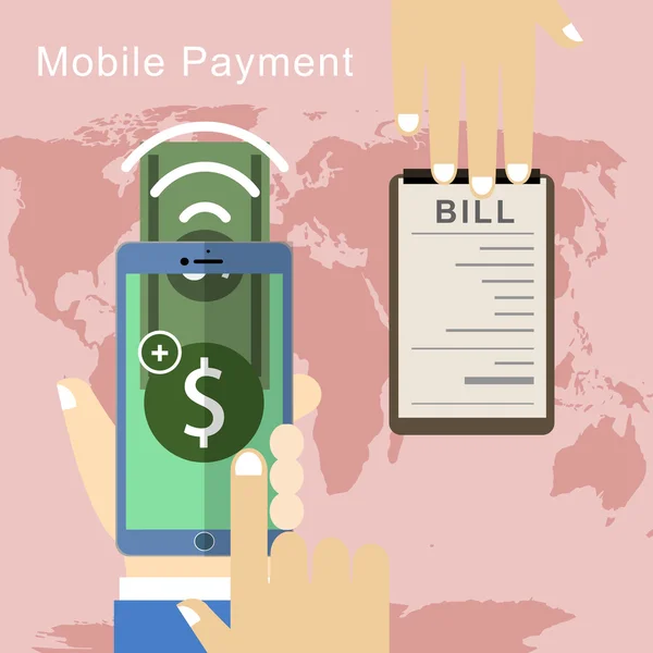 Konzept für mobiles Bezahlen — Stockvektor