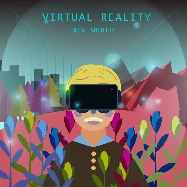 Virtuele realiteit ervaring — Stockvector