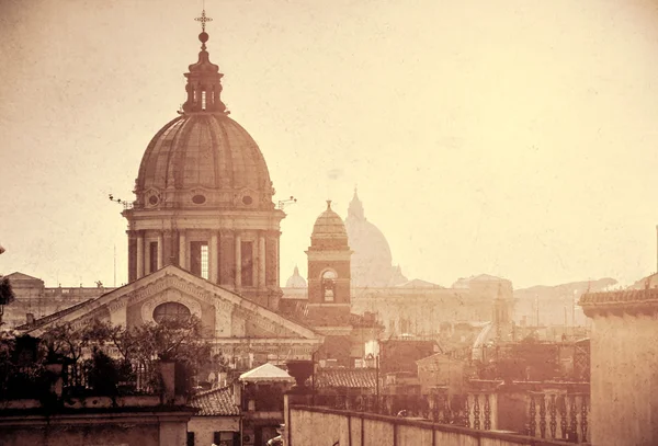 Róma városi táj. Vintage stílusú. — Stock Fotó