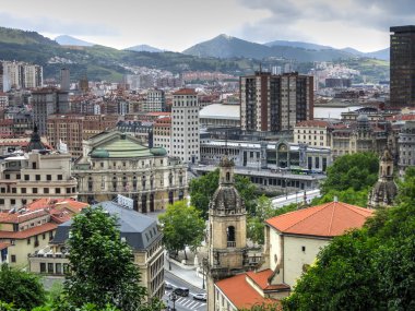 Bilbao tepeden tarihi bölümünün Üstten Görünüm.