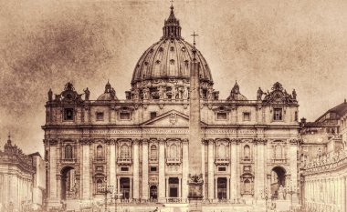 The Papal Basilica of Saint Peter in the Vatican. clipart