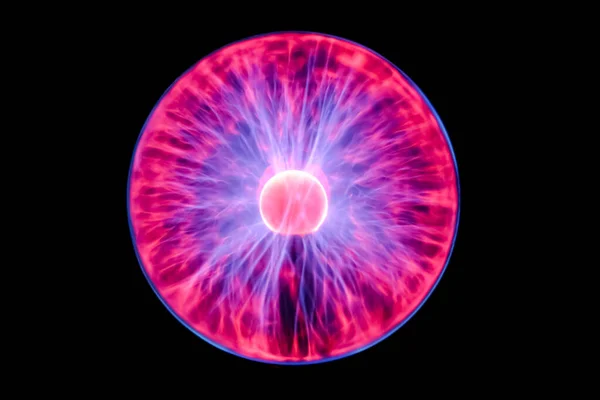 Chaotic Plasma Ball Blue Violet Purple Red — Stock Photo, Image