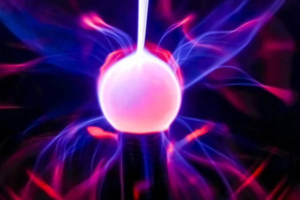 Plasma Ball Close Blue Violet Purple Red — Stock Photo, Image