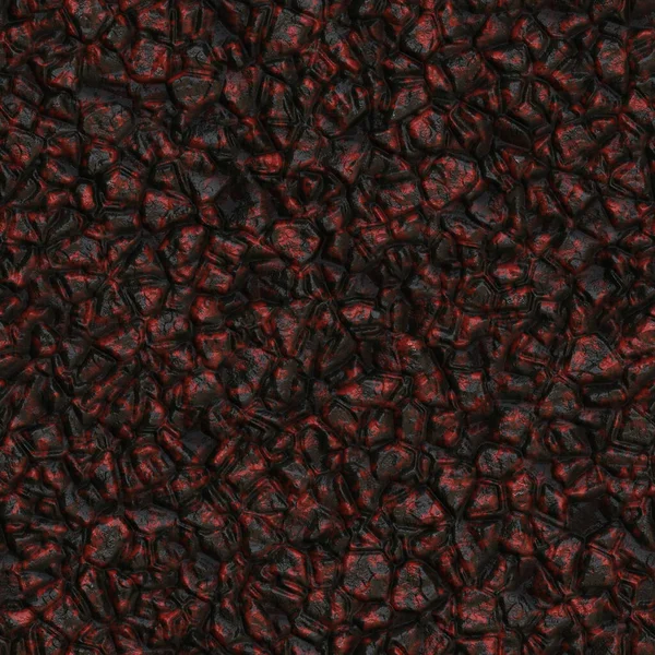 Crystallised Blood Red Black Lava Rocks Illustration — Stock Photo, Image
