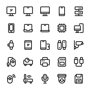 Simge kümesi, aygıt vektör illüstrasyonu 