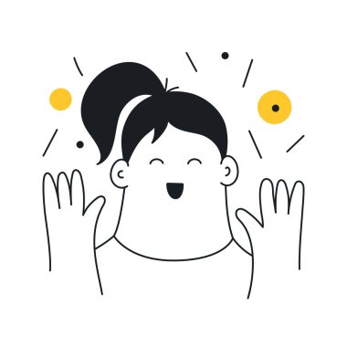 Yüz maskesi ve metin vektörü çizimi olan sevimli küçük bir çocuk.