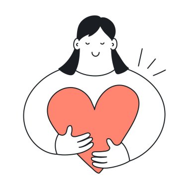 Aşk vektörü çizimi olan kadın