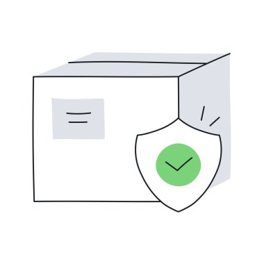 Zarflı kalkan ve güvenlik vektör çizimi tasarımı