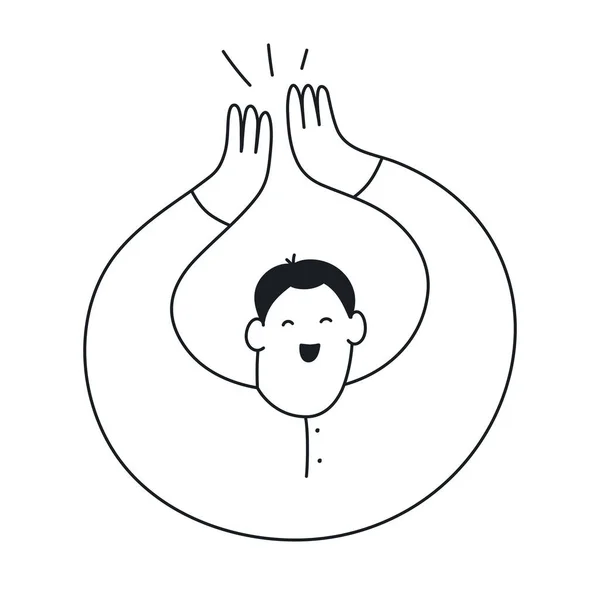 Silhouette Dell Uomo Con Braccia Incrociate Amore Disegno Illustrazione Vettoriale — Vettoriale Stock