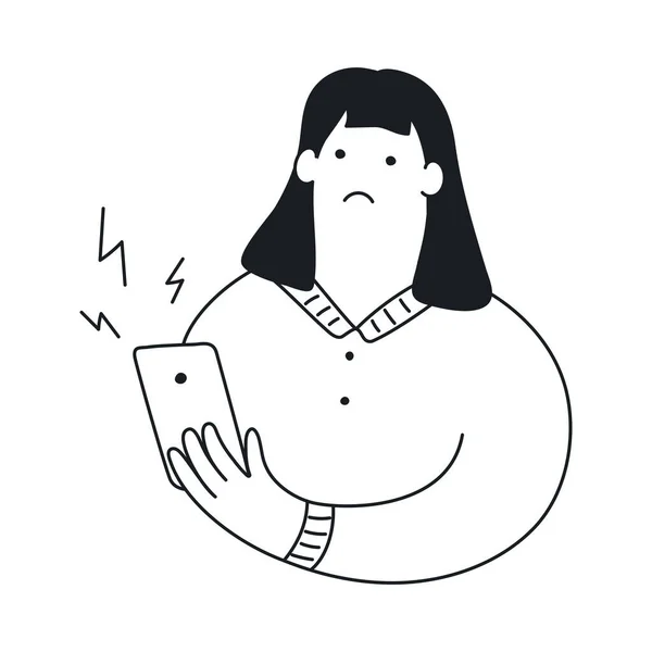 Μαύρη Και Γκρι Σιλουέτα Μιας Γυναίκας Τηλέφωνο Και Tablet — Διανυσματικό Αρχείο
