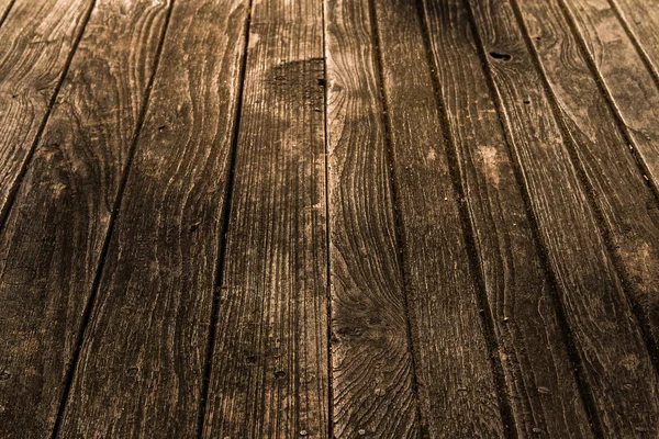 Closeup of the old and weathered brown wood plate — Stock Photo, Image