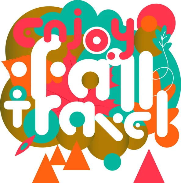 Sonbahar seyahat vektör tasarım afişinin keyfini çıkarın
