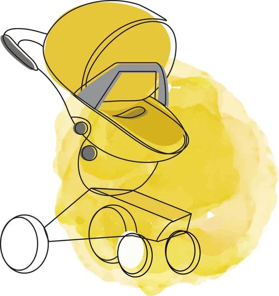 Violet Moderv Taşıyıcı Bebek Arabası Vektör Sanatı — Stok Vektör