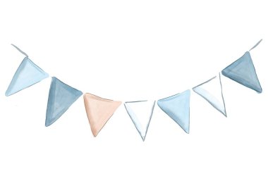 Suluboya Üçgen Bayrak Dekorasyonu