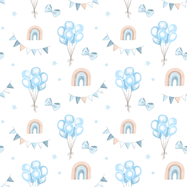 Nazik Mavi Bebek Kutlaması Kusursuz Desen