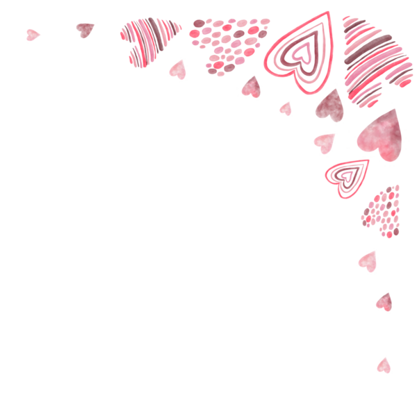 Pembe ve Kırmızı Kalp Çerçevesi. Suluboya St Valentines illüstrasyonu