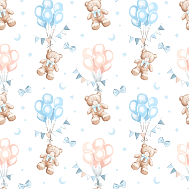 Nazik Mavi Bebek Kutlaması Kusursuz Desen