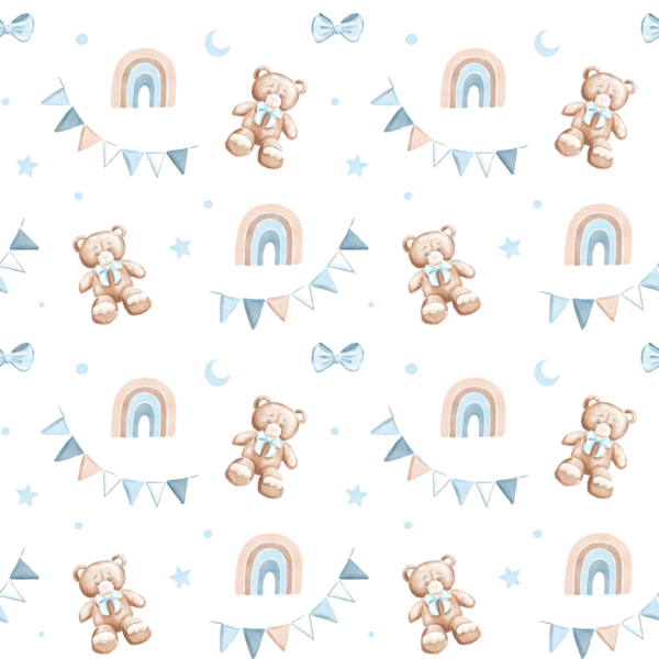 Nazik Mavi Bebek Kutlaması Kusursuz Desen