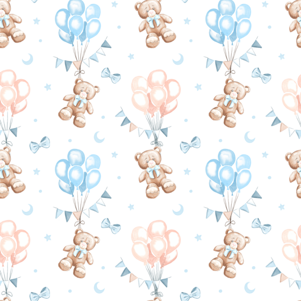 Nazik Mavi Bebek Kutlaması Kusursuz Desen