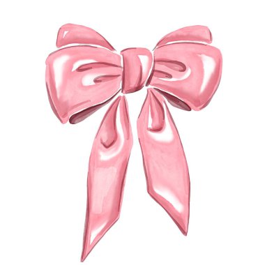 Suluboya pembe fiyonk. El çizimi Clipart