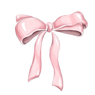 Suluboya pembe fiyonk. El çizimi Clipart