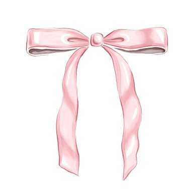 Suluboya pembe fiyonk. El çizimi Clipart