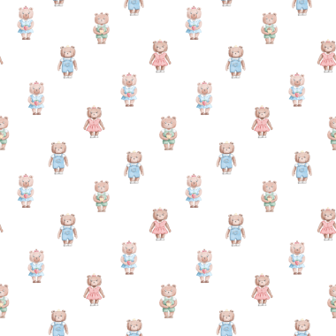 Sevimli çizgi film ayıları ile kusursuz desen