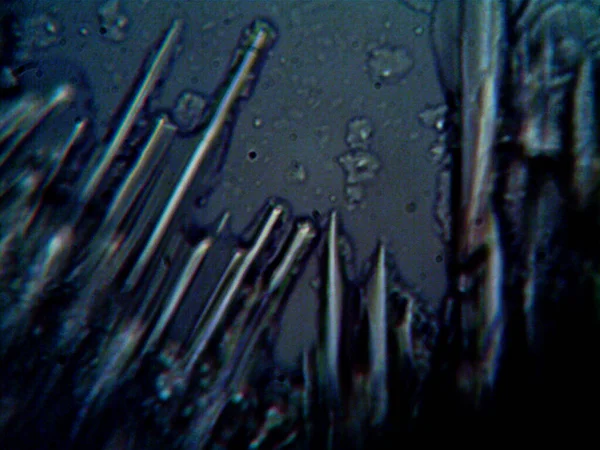 Kendi kendine yapılmış kristallerin mikroskobik fotoğrafı