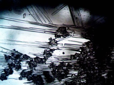 Çıkarılmış kristaller, ev yapımı fotoğraf.