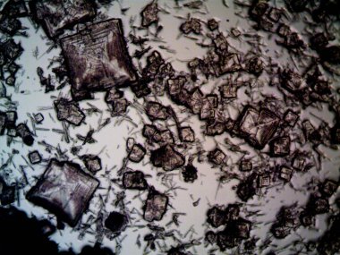 Çıkarılmış kristaller, ev yapımı fotoğraf.