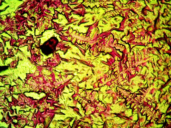 Microscope Lavenhuk Photo Home Made Crystals — Stock Photo, Image